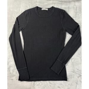 Crown Jewel Black Long Sleeve Crewneck Tee Women’s Small USA Made Supima Modal